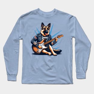 German Shepherd Playing Guitar Long Sleeve T-Shirt